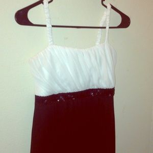 Black and white long formal dress